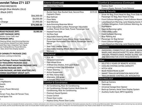 Used 2024 Chevrolet Tahoe Z71 w/ Z71 Off-Road Package image 7