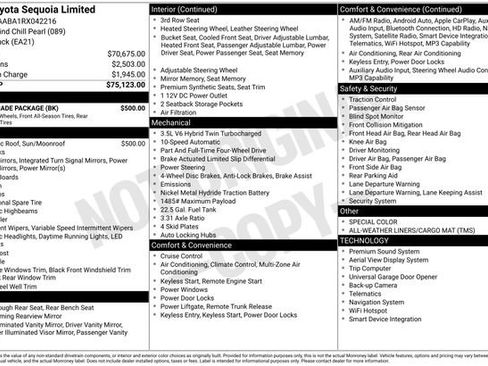 Used 2024 Toyota Sequoia Limited w/ Nightshade Package AWD/4WD image 31