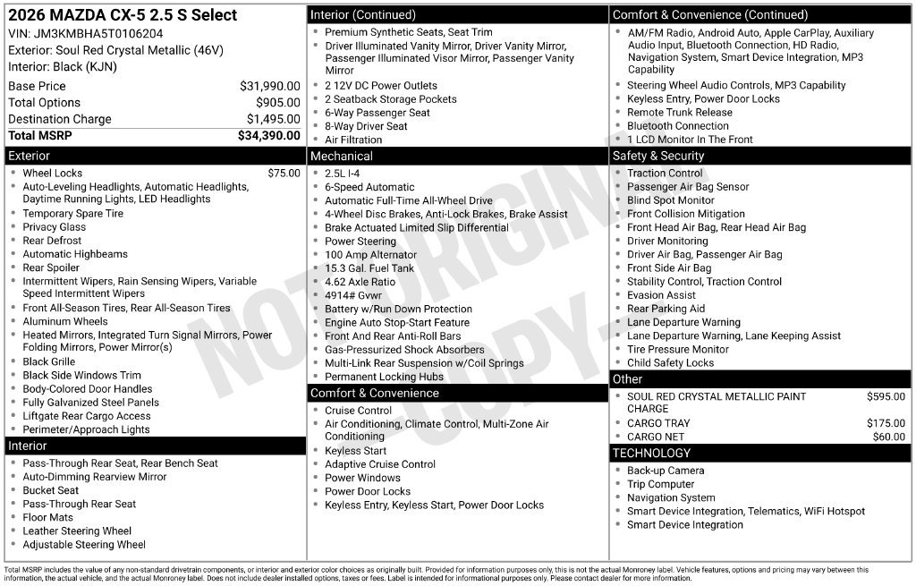 New 2026 MAZDA CX-5 Select AWD/4WD image 4