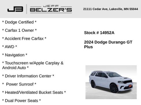 Certified 2024 Dodge Durango GT image 2