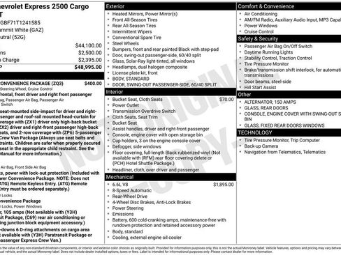 New 2026 Chevrolet Express 2500 Extended w/ Driver Convenience Package RWD image 8