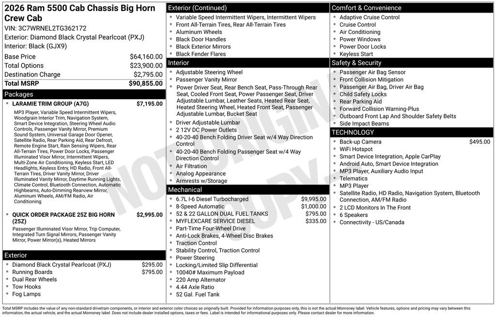 New 2026 RAM 5500 4x4 Crew Cab w/ Laramie Trim Package image 26