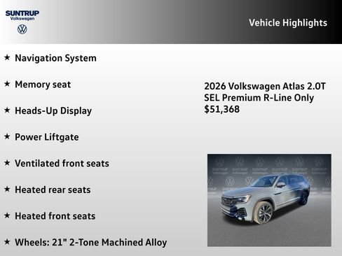 New 2026 Volkswagen Atlas SEL Premium R-Line AWD/4WD image 7