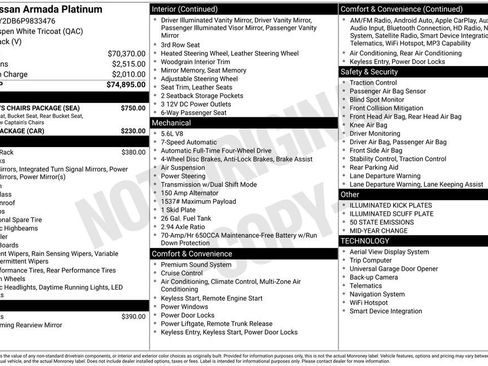 Used 2023 Nissan Armada Platinum w/ Captain's Chairs Package image 5