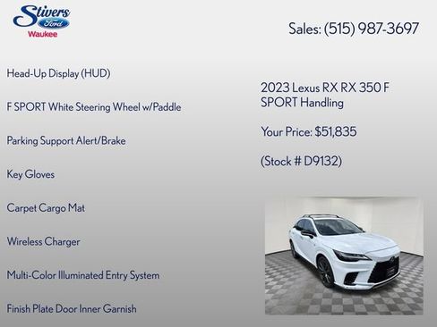 Used 2023 Lexus RX 350 F Sport w/ Accessory Package (Z1) AWD/4WD image 22