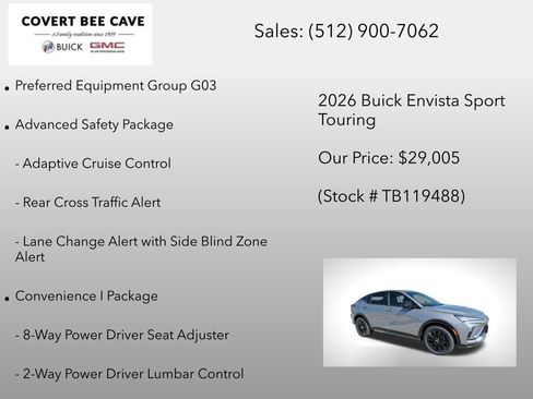 New 2026 Buick Envista Sport Touring w/ Convenience I Package image 6