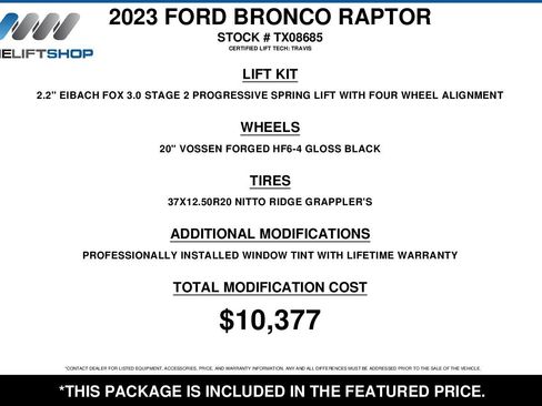 Used 2023 Ford Bronco Raptor AWD/4WD image 2