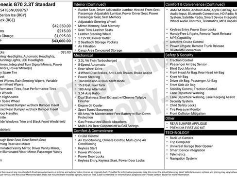 Used 2022 Genesis G70 3.3T image 4