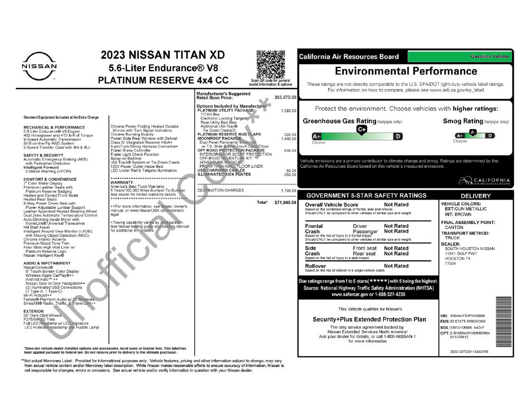 Used 2023 Nissan Titan Platinum Reserve w/ Moonroof Package AWD/4WD image 17