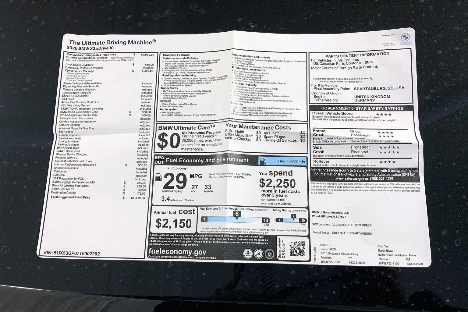 New 2026 BMW X3 xDrive30i w/ Convenience Package AWD/4WD image 22