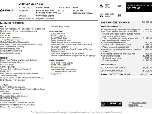 Used 2019 Lexus RX 350 350 image 3