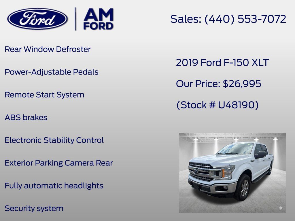 Used 2019 Ford F150 XLT w/ Equipment Group 302A Luxury AWD/4WD image 27