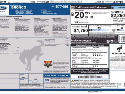 Certified 2022 Ford Bronco Outer Banks AWD/4WD image 2