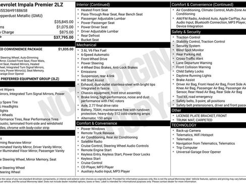 Used 2017 Chevrolet Impala Premier w/ Enhanced Convenience Package image 29