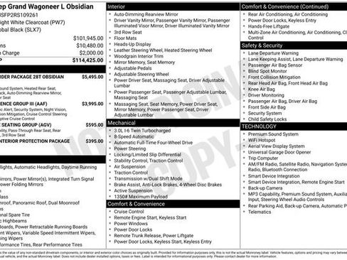 Used 2024 Jeep Grand Wagoneer L Series II w/ Quick Order Packagew 28T AWD/4WD image 4