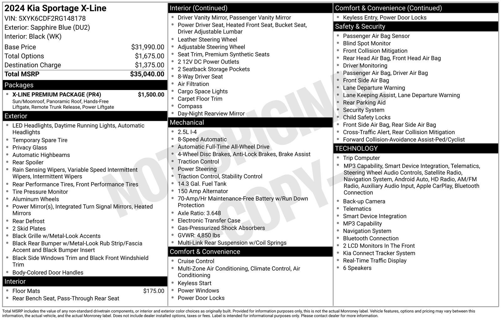 Certified 2024 Kia Sportage X-Line w/ X-Line Premium Package AWD/4WD image 17