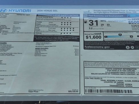 New 2026 Hyundai Venue SEL FWD image 31
