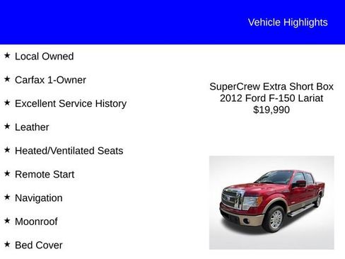 Used 2012 Ford F150 Lariat w/ Lariat Plus Pkg RWD image 2