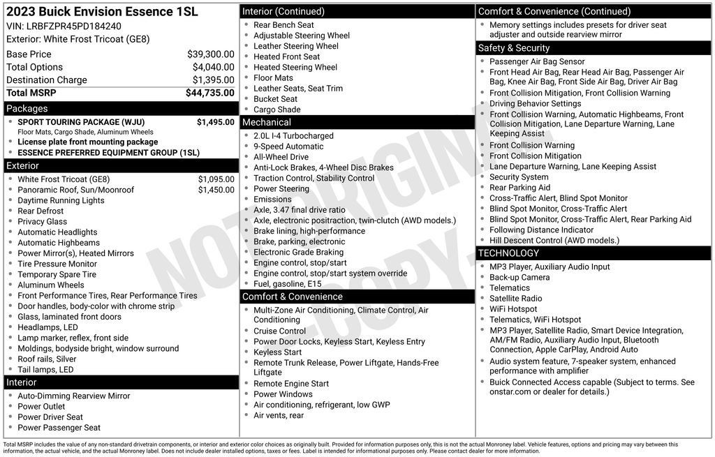 Certified 2023 Buick Envision Essence w/ Sport Touring Package AWD/4WD image 24