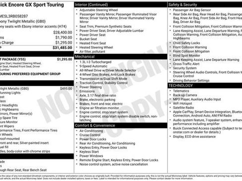 Used 2024 Buick Encore GX Sport Touring w/ Comfort Package AWD/4WD image 6