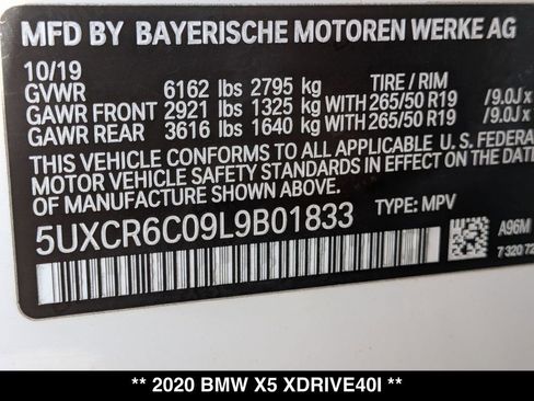 Used 2020 BMW X5 xDrive40i w/ Convenience Package AWD/4WD image 30
