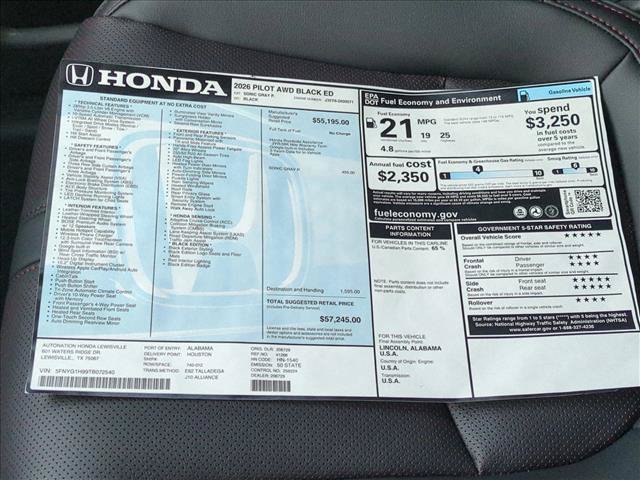 New 2026 Honda Pilot Black Edition image 18