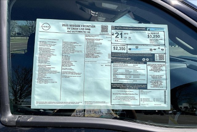 New 2026 Nissan Frontier SV w/ SV Convenience Package RWD image 11