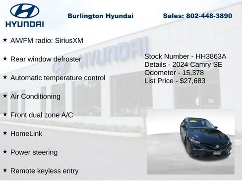 Used 2024 Toyota Camry SE w/ Cold Weather Package AWD/4WD image 10