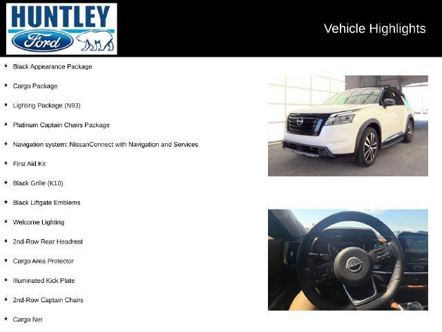 Used 2024 Nissan Pathfinder Platinum w/ Lighting Package (N93) AWD/4WD image 2