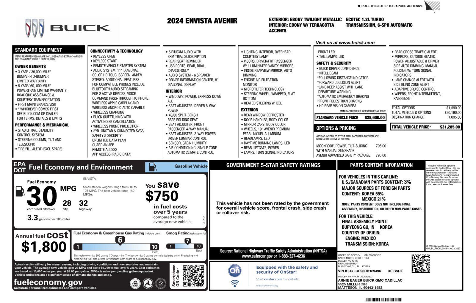 Used 2024 Buick Envista Avenir FWD image 51