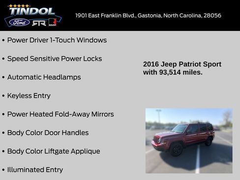 Used 2016 Jeep Patriot Sport w/ Power Value Group AWD/4WD image 13