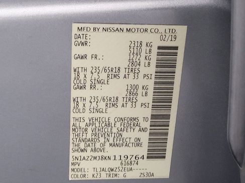 Used 2019 Nissan Murano SV FWD image 33