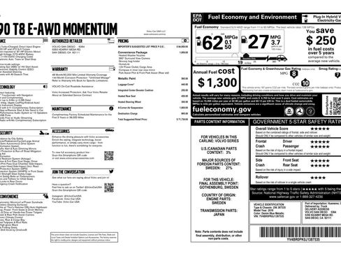 Used 2018 Volvo XC90 T8 Momentum w/ Convenience Package image 56