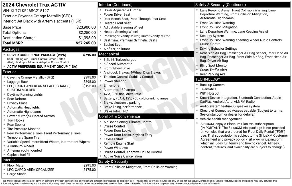 Certified 2024 Chevrolet Trax ACTIV w/ Driver Confidence Package FWD image 7