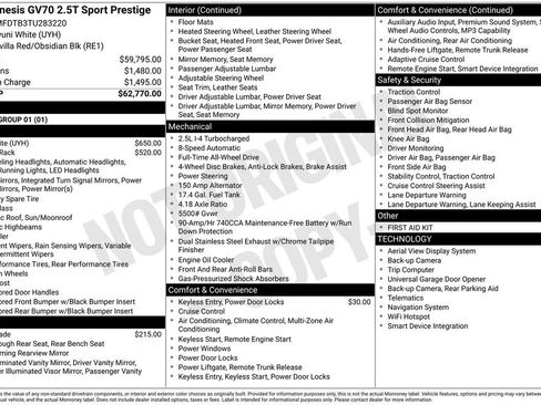 New 2026 Genesis GV70 2.5T Sport Prestige AWD/4WD image 3