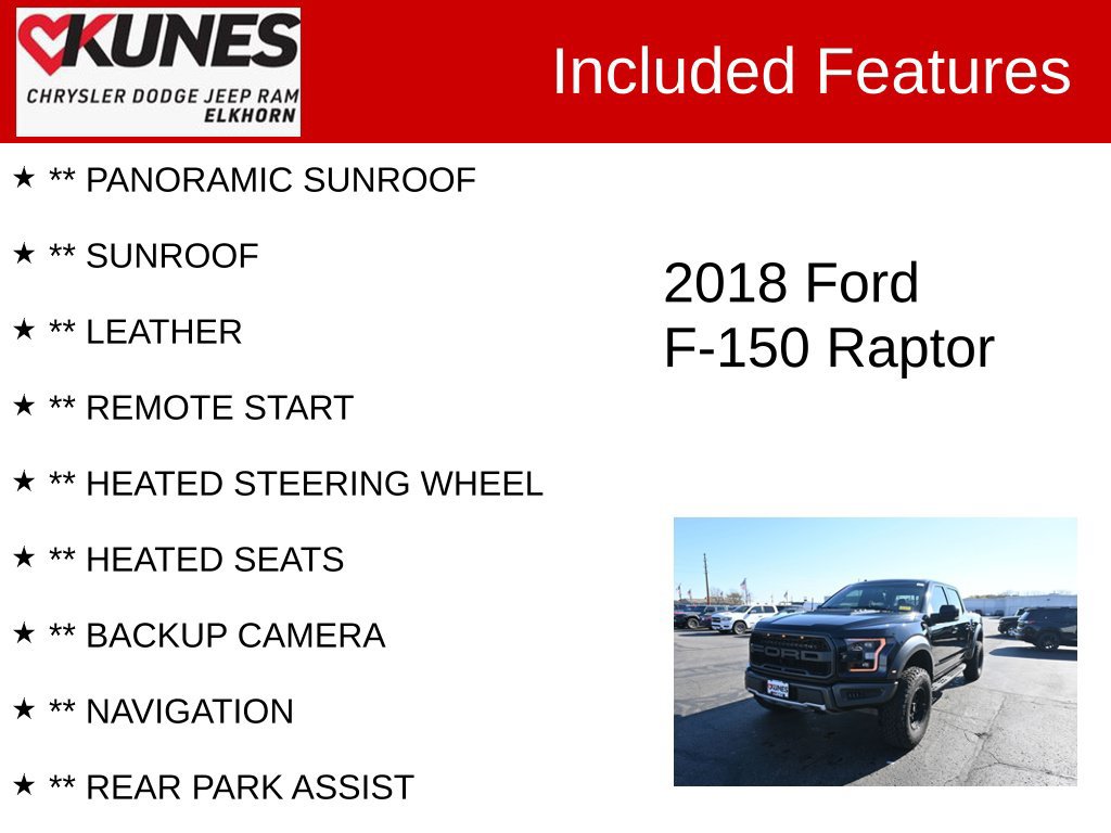 Used 2018 Ford F150 Raptor w/ Equipment Group 802A Luxury AWD/4WD image 2