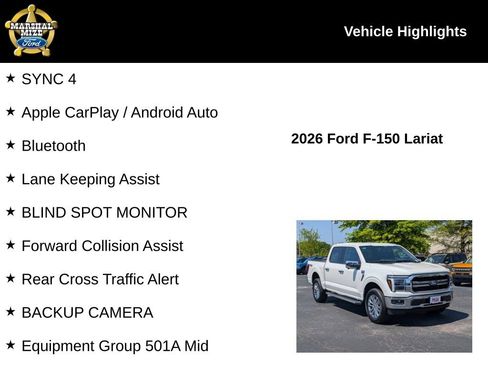 New 2026 Ford F150 Lariat w/ Equipment Group 501A Mid AWD/4WD image 2