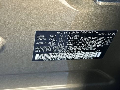 New 2026 Subaru Ascent Touring AWD/4WD image 37