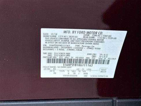 Used 2019 Ford Taurus Limited FWD image 26