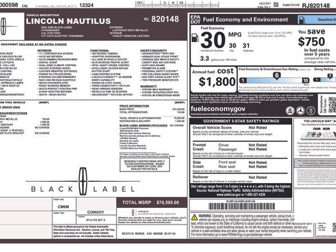 Used 2024 Lincoln Nautilus Black Label AWD/4WD image 2