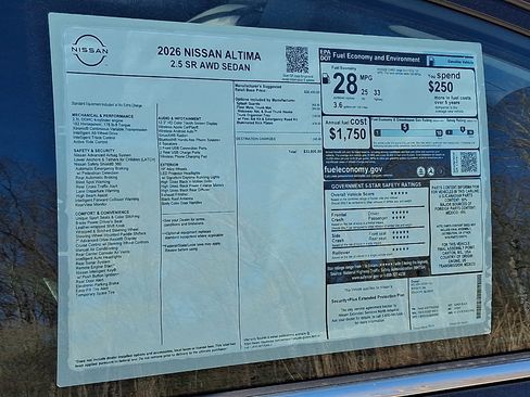 New 2026 Nissan Altima 2.5 SR AWD/4WD image 11