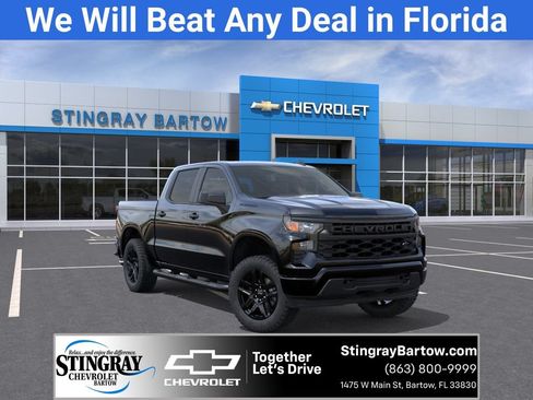 New 2026 Chevrolet Silverado 1500 Custom w/ Turbomax Blackout Package RWD image 1
