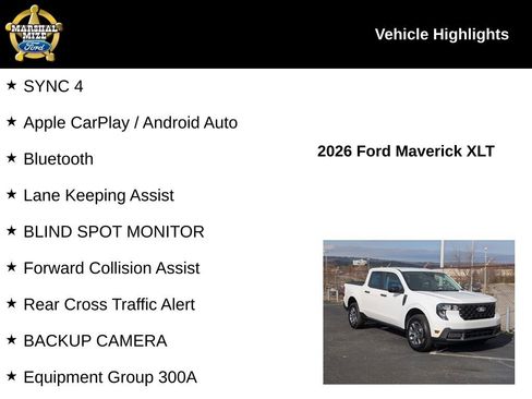 New 2026 Ford Maverick XLT w/ XLT Luxury Package FWD image 2