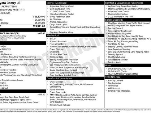 Used 2023 Toyota Camry LE w/ Convenience Package FWD image 36