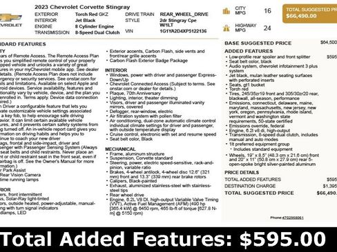 Used 2023 Chevrolet Corvette Stingray Coupe w/ 1LT image 3