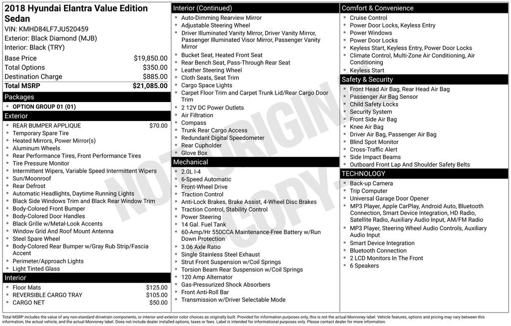 Used 2018 Hyundai Elantra Value Edition FWD image 9