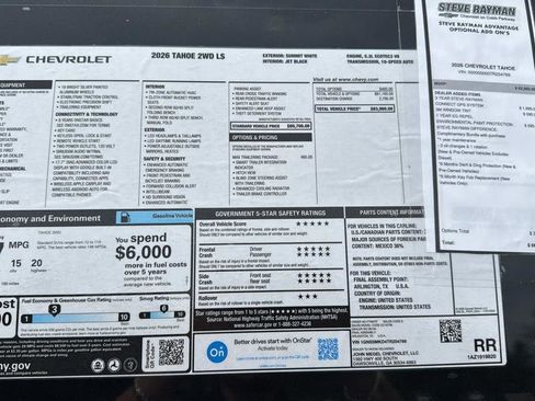 New 2026 Chevrolet Tahoe LS w/ Max Trailering Package RWD image 24