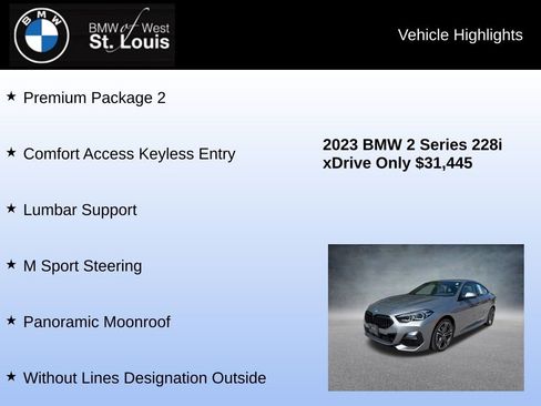 Used 2023 BMW 228i xDrive Gran Coupe w/ M Sport Package AWD/4WD image 16