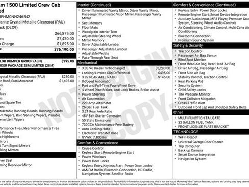 Used 2022 RAM 1500 Limited w/ Body Color Bumper Group AWD/4WD image 3