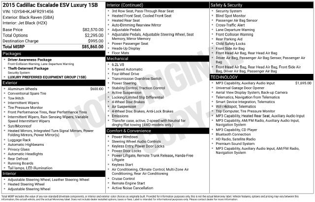 Used 2015 Cadillac Escalade ESV Luxury AWD/4WD image 2